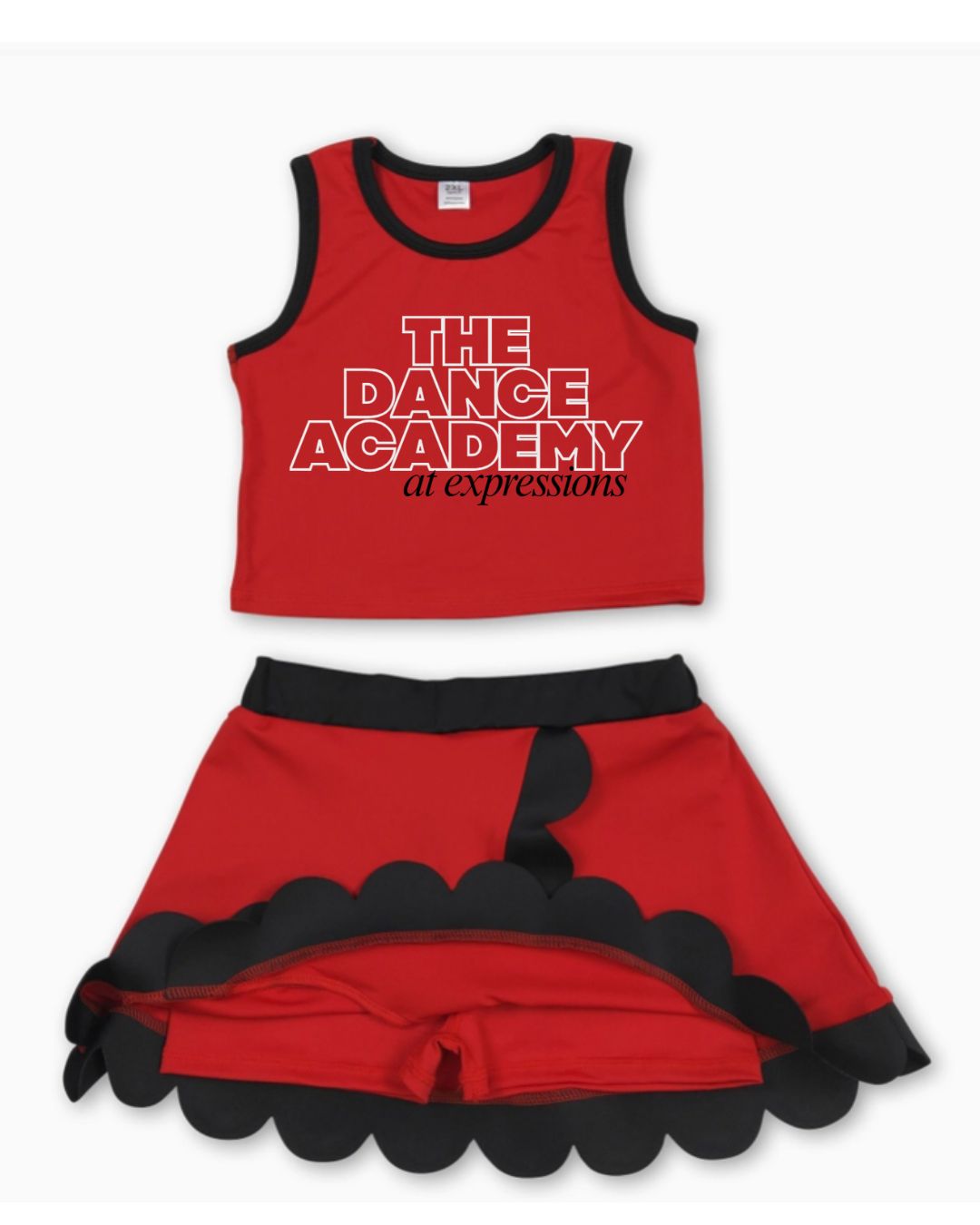 Black & Red Two Piece Outfit