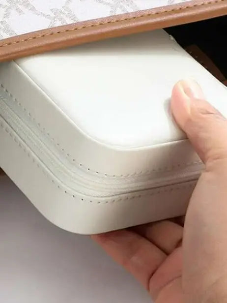 Rectangle Jewelry Box, Travel Jewelry Box Cream