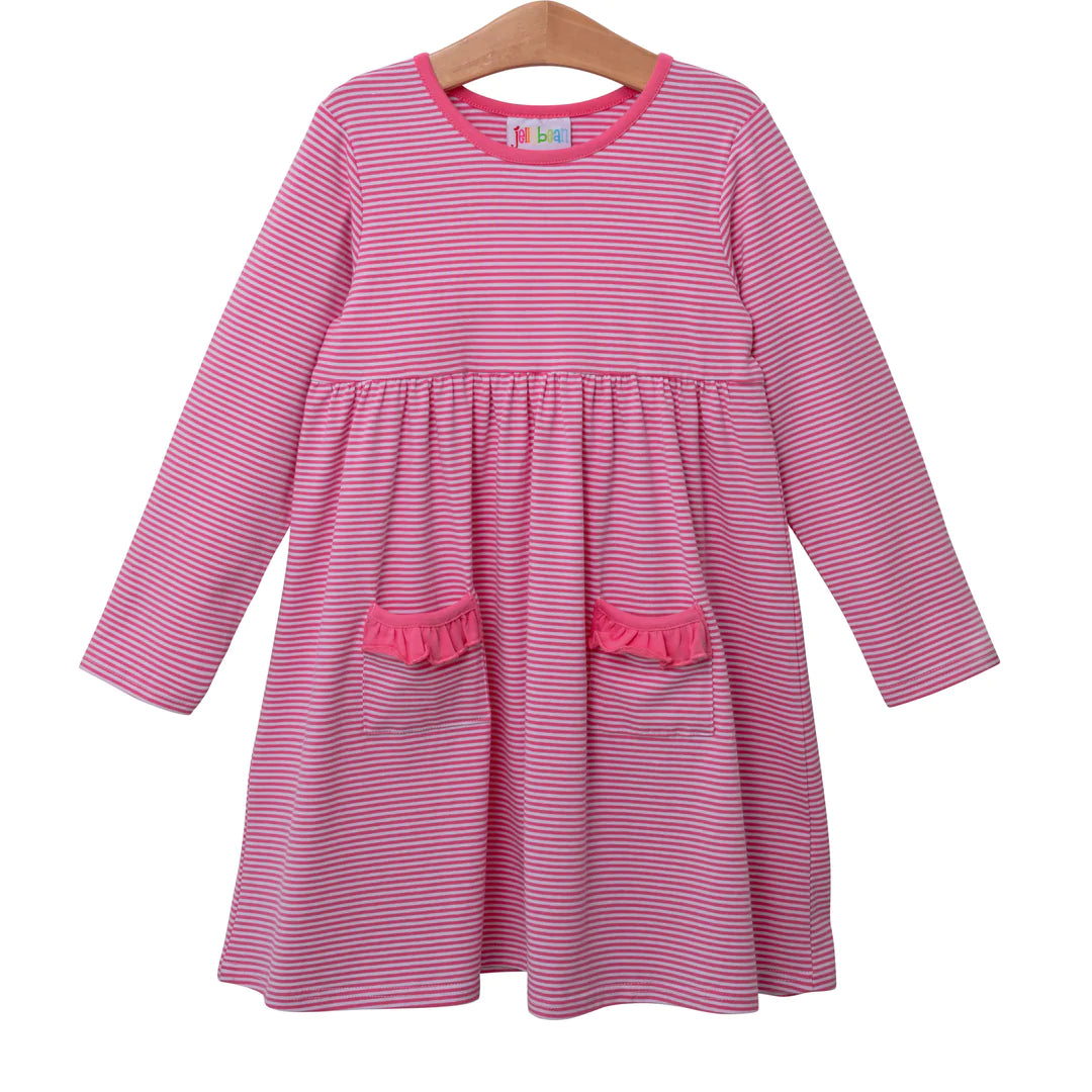 Pocket Dress- Pink Stripe