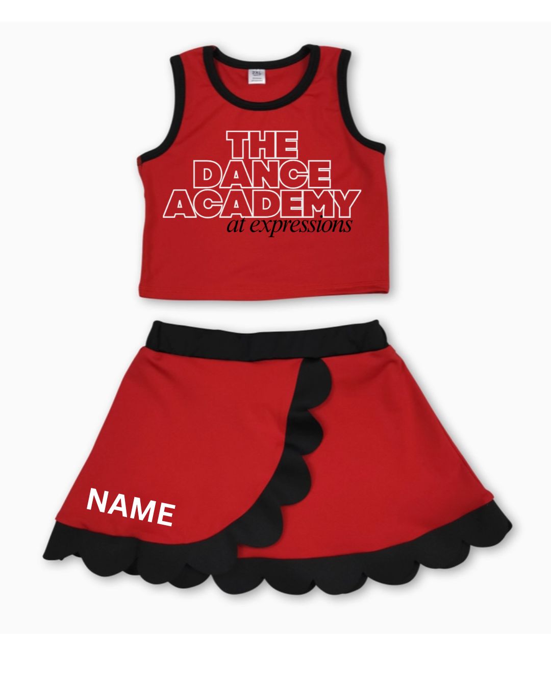 Black & Red Two Piece Outfit