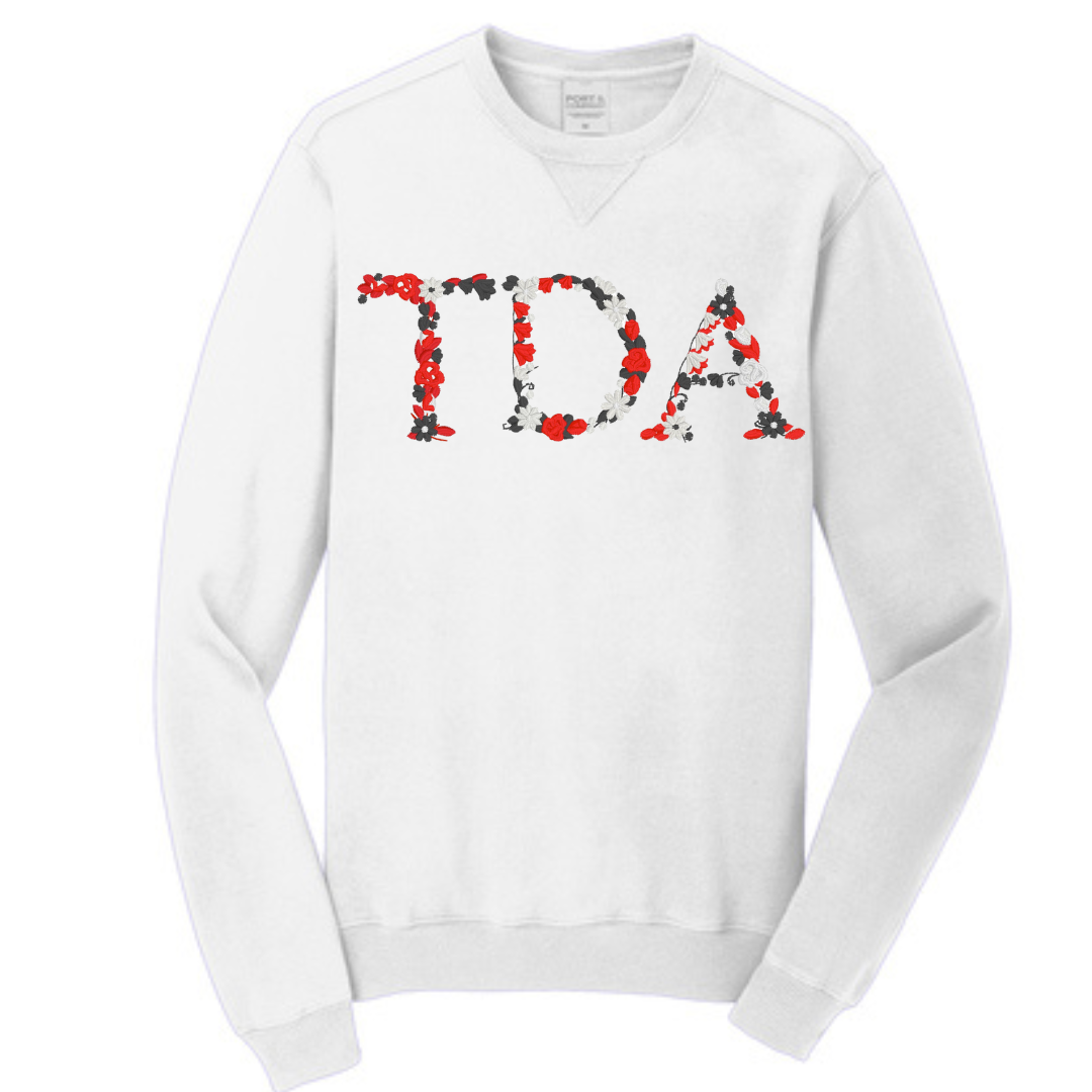 Embroidered Flower Crewneck