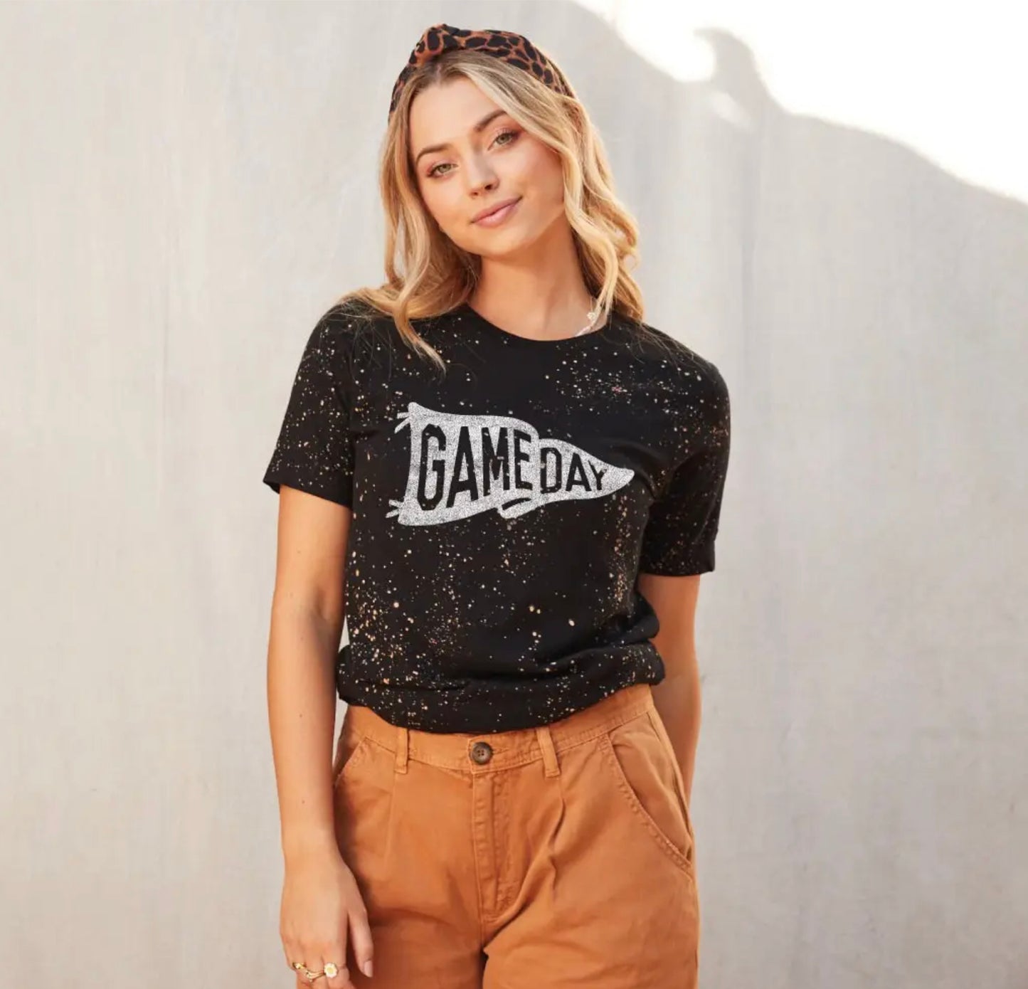 GAMEDAY Bleached Graphic T-Shirt