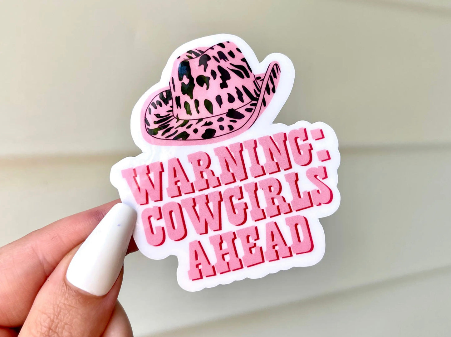 Warning: Cowgirls Ahead Waterproof Sticker