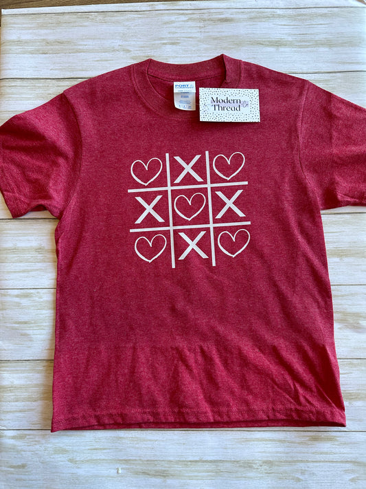 Youth Tic Tac Toe Hearts Tee
