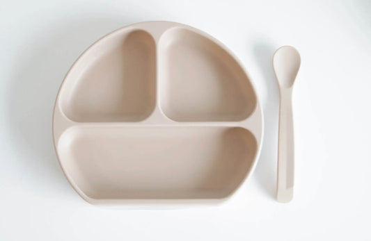 Silicone Suction Plate With Lid and Spoon