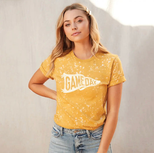 GAMEDAY Bleached Graphic T-Shirt