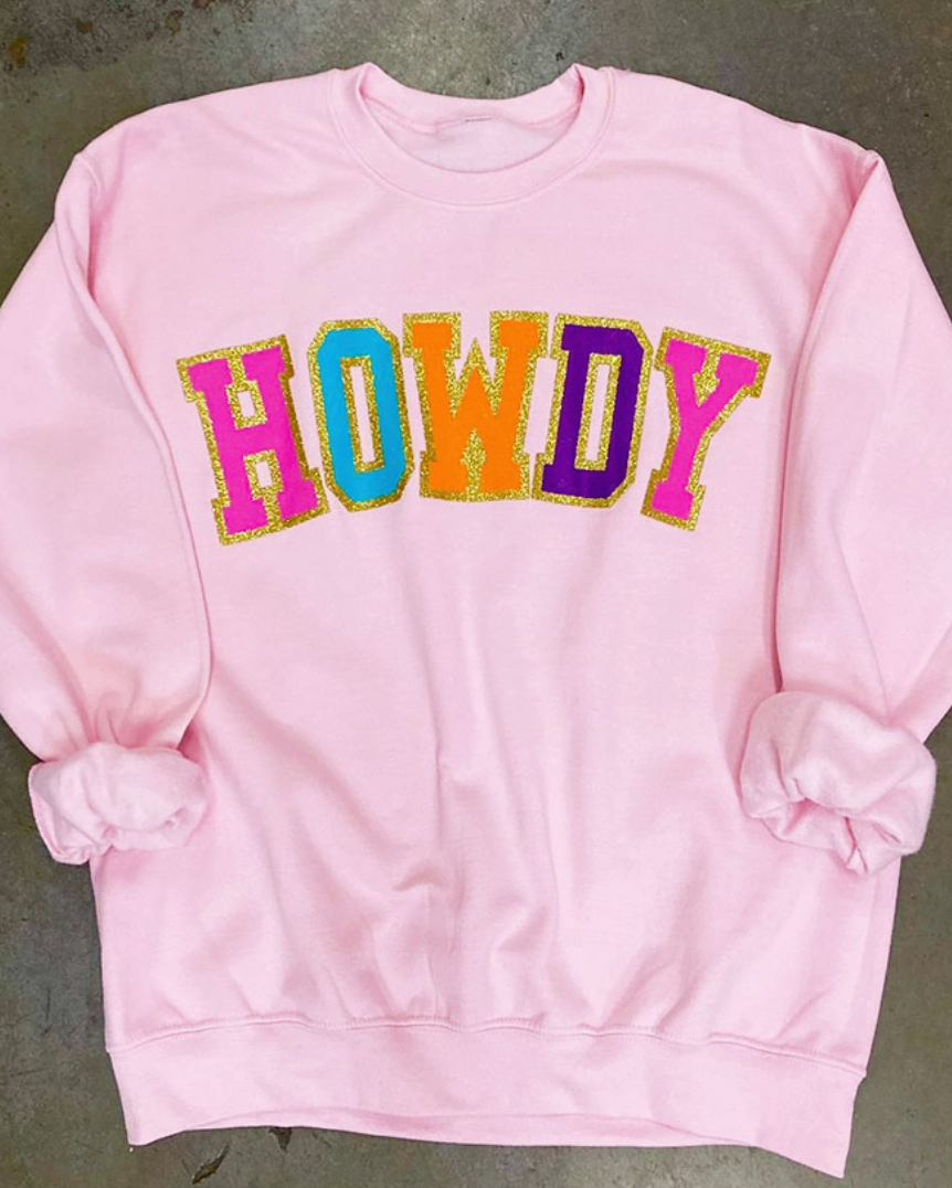 Glitter Howdy Crew Sweatshirt