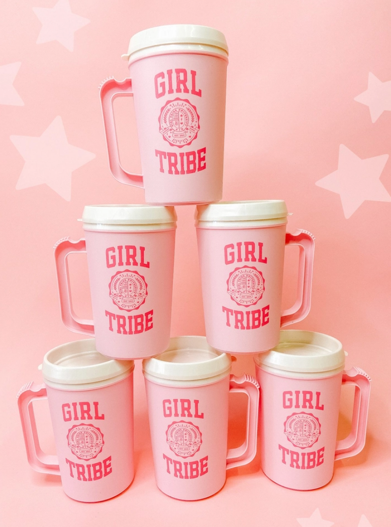 Girl Tribe Mega Mug with Bendy Straw