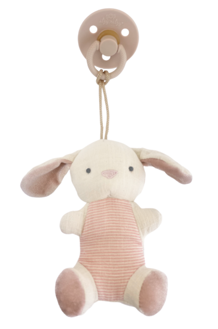 Bitzy Pal Bunny Natural Rubber Pacifier & Stuffed Animal