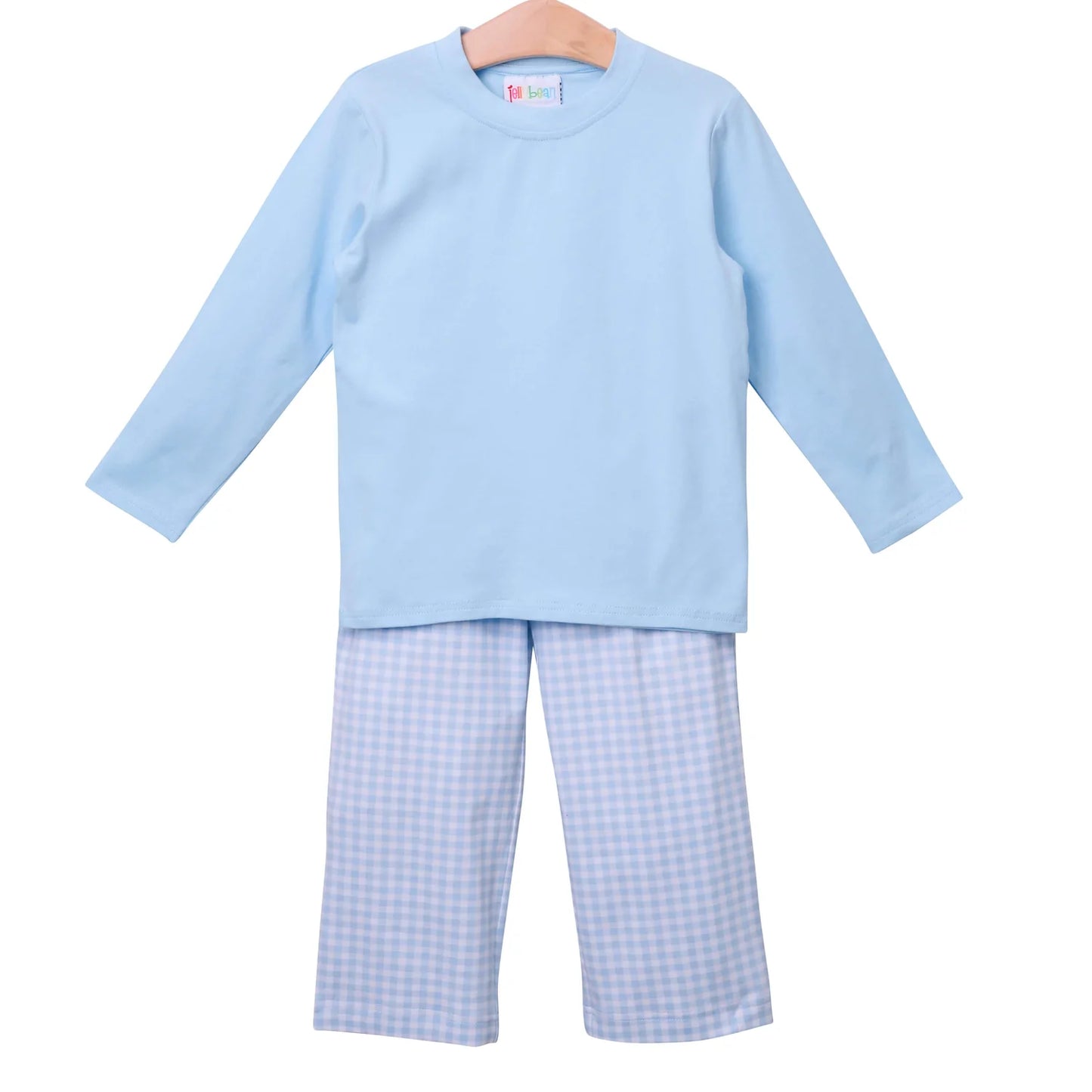 Blue Gingham Pants Set