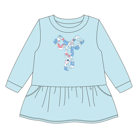 London Floral Bow Applique Tunic Sweatshirt