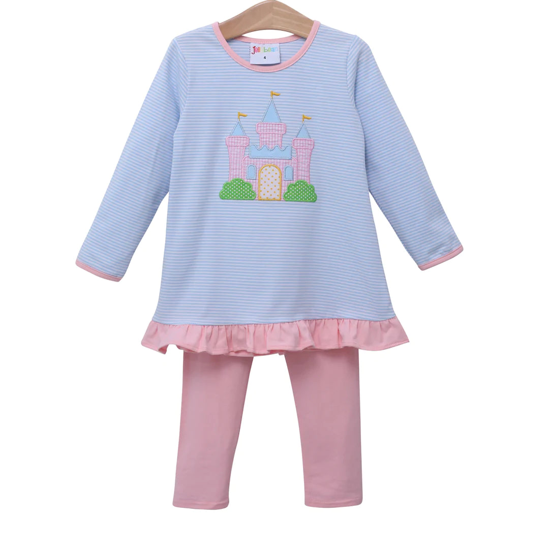 Princess Castle Applique Pant Set