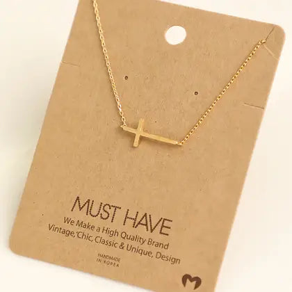 Side Cross Necklace