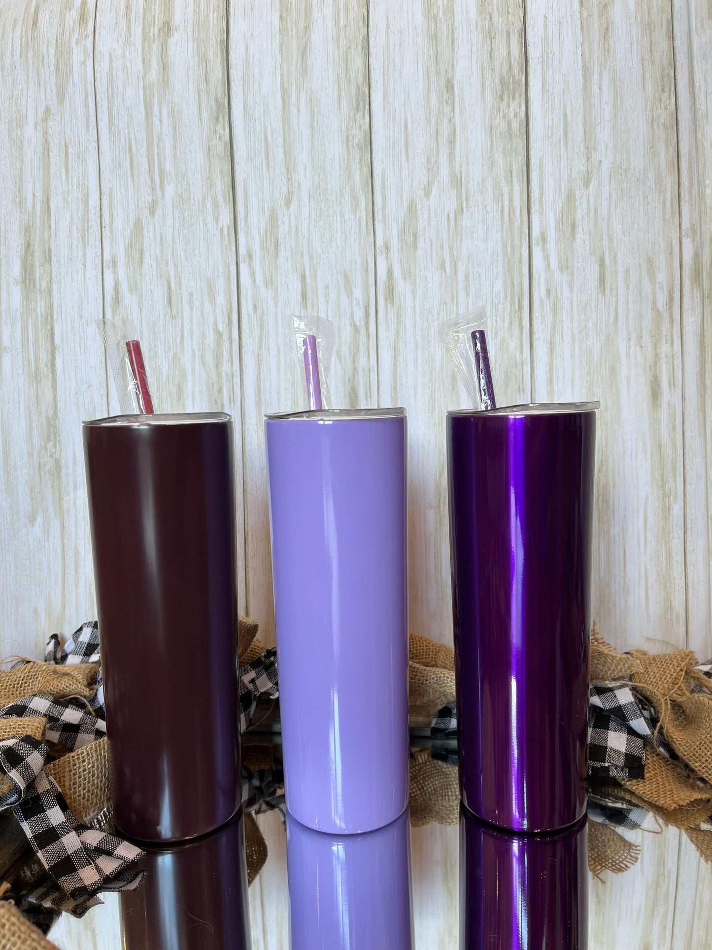 Glitter Skinny Tumbler with Straw