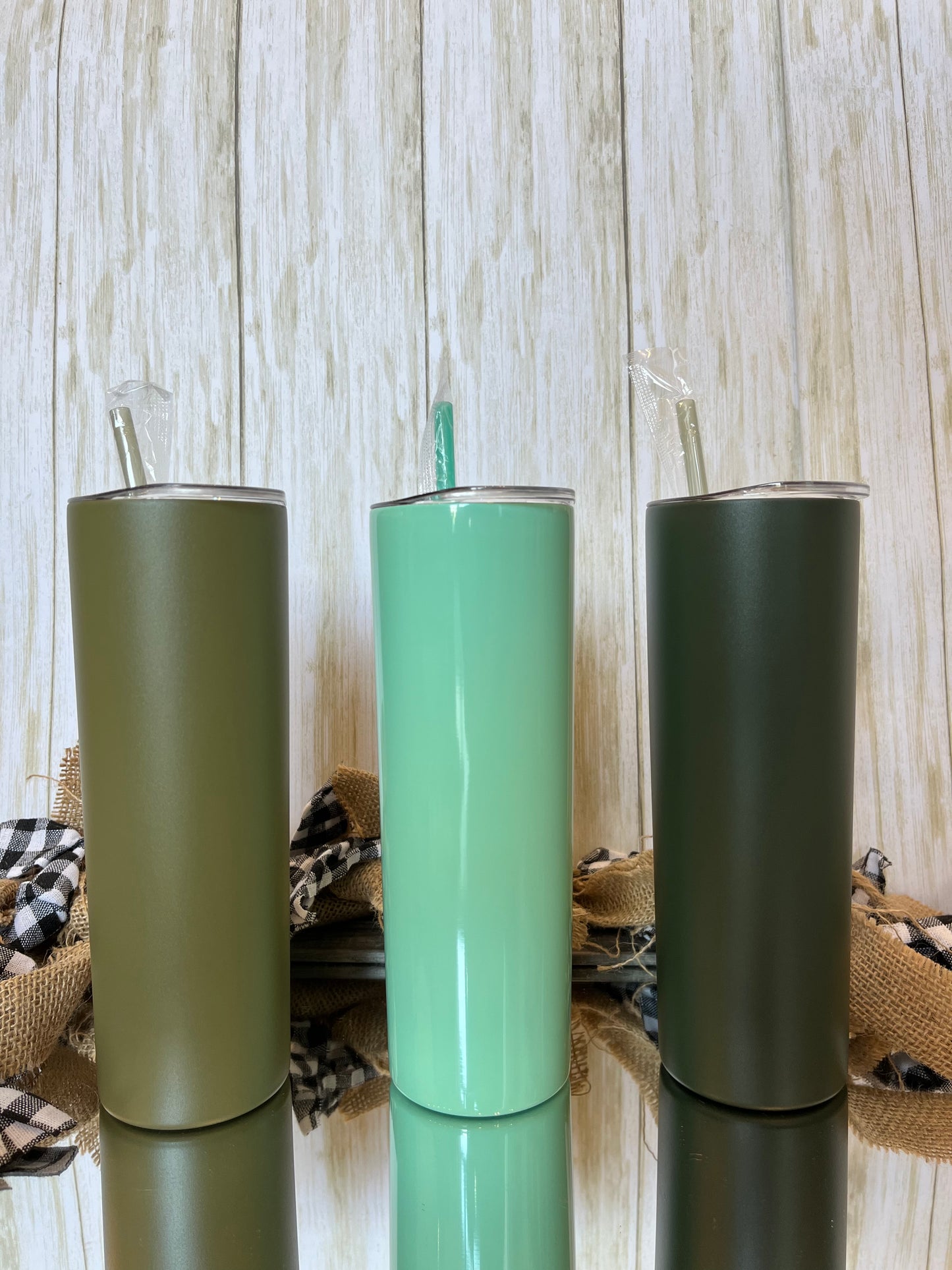 Glitter Skinny Tumbler with Straw