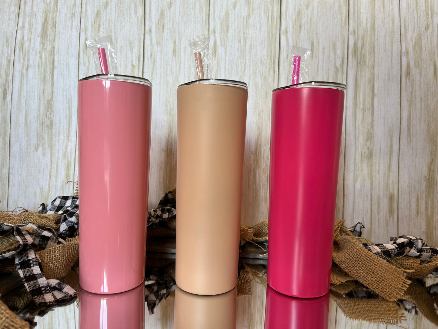 Glitter Skinny Tumbler with Straw