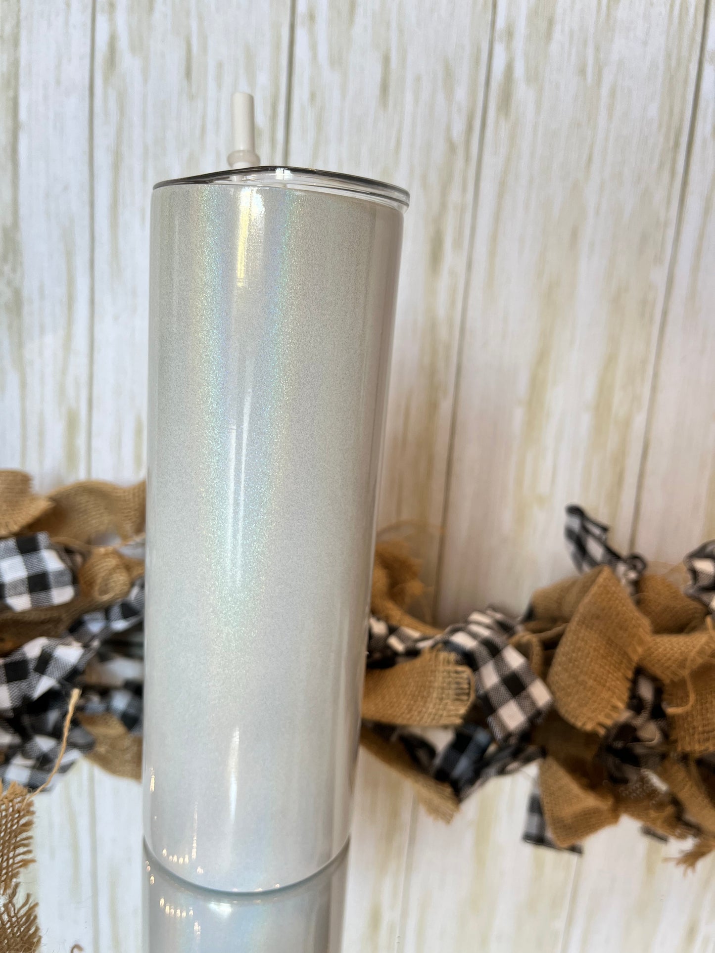 Glitter Skinny Tumbler with Straw