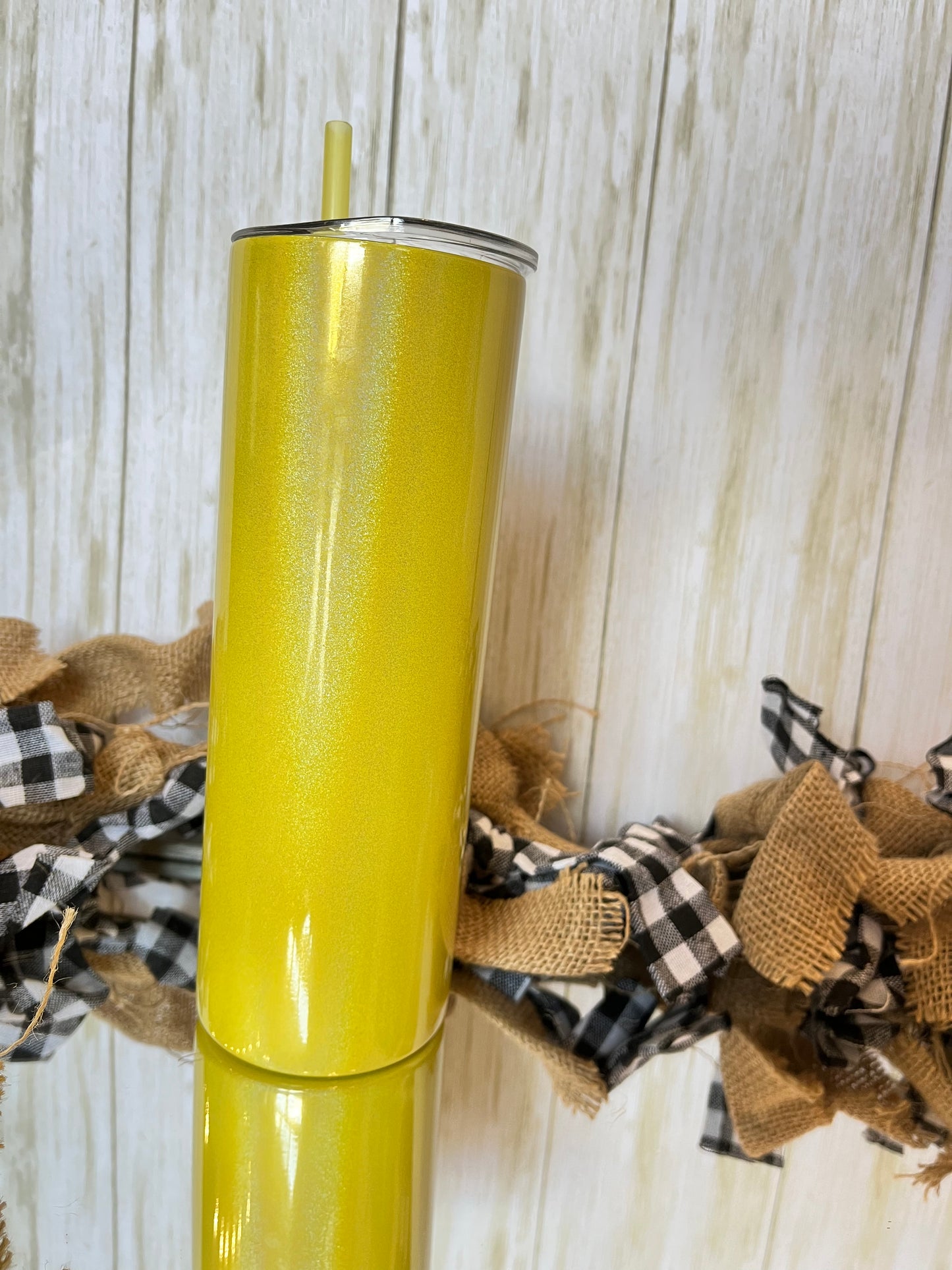 Glitter Skinny Tumbler with Straw