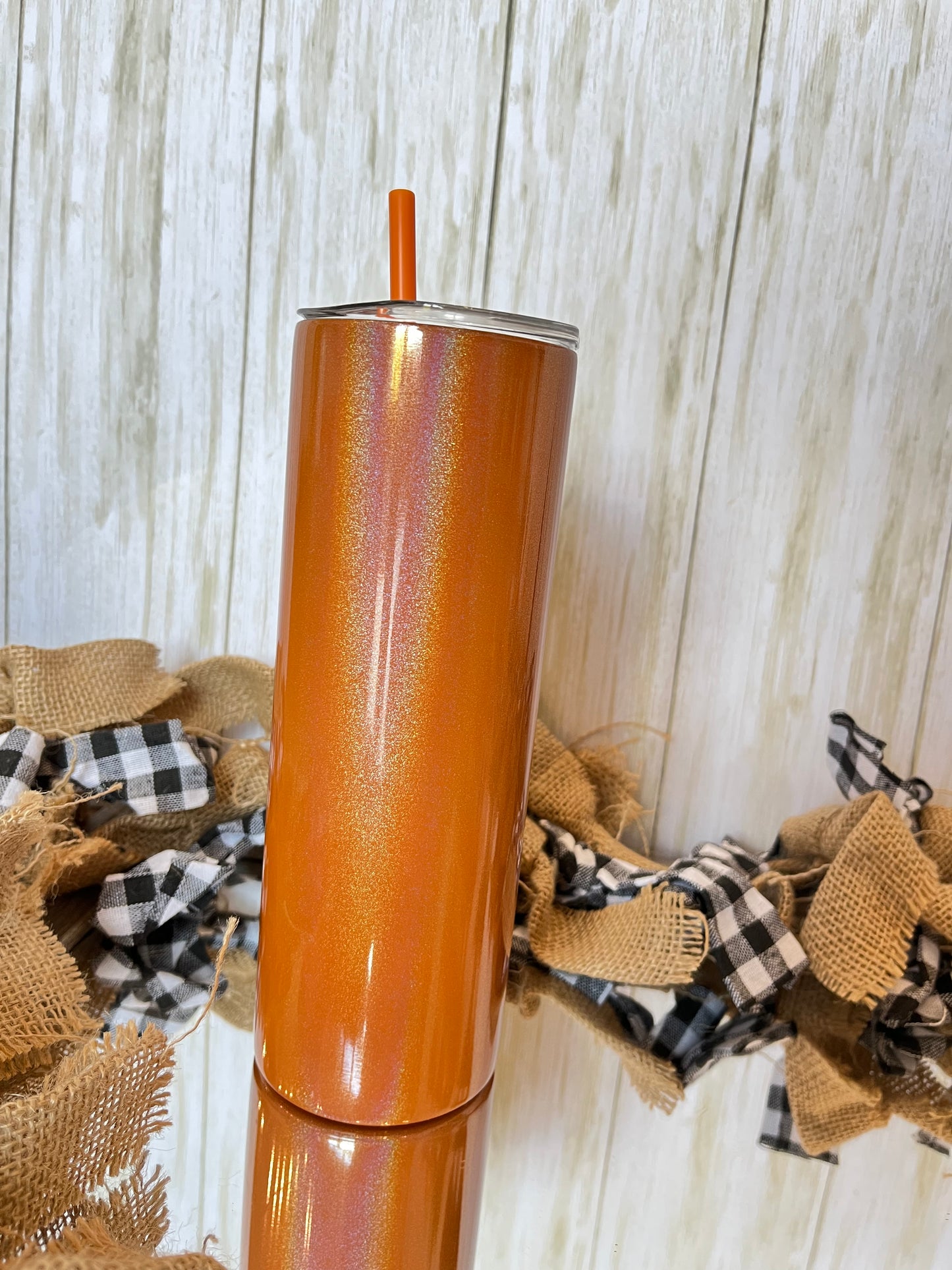 Glitter Skinny Tumbler with Straw