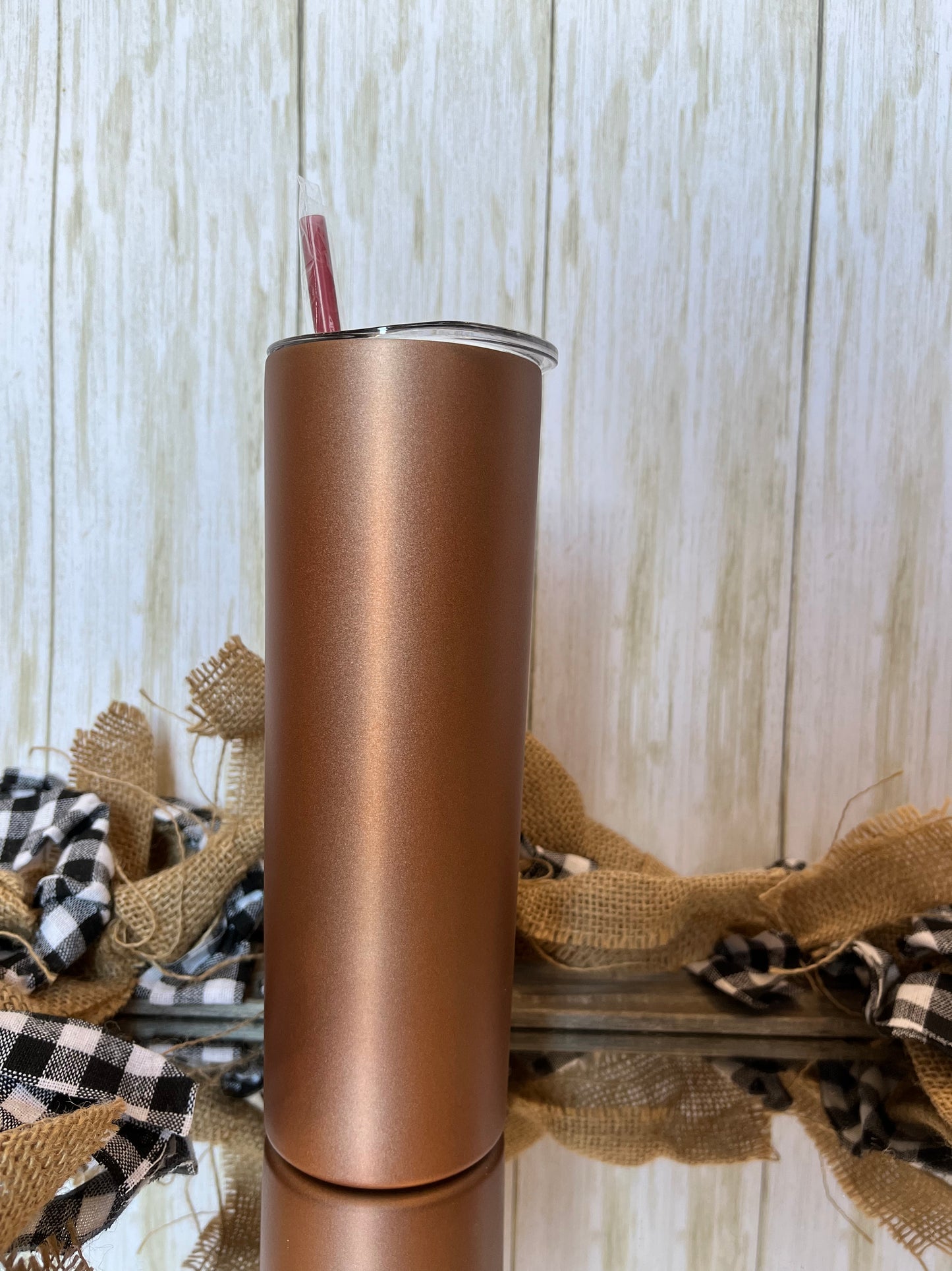 Glitter Skinny Tumbler with Straw