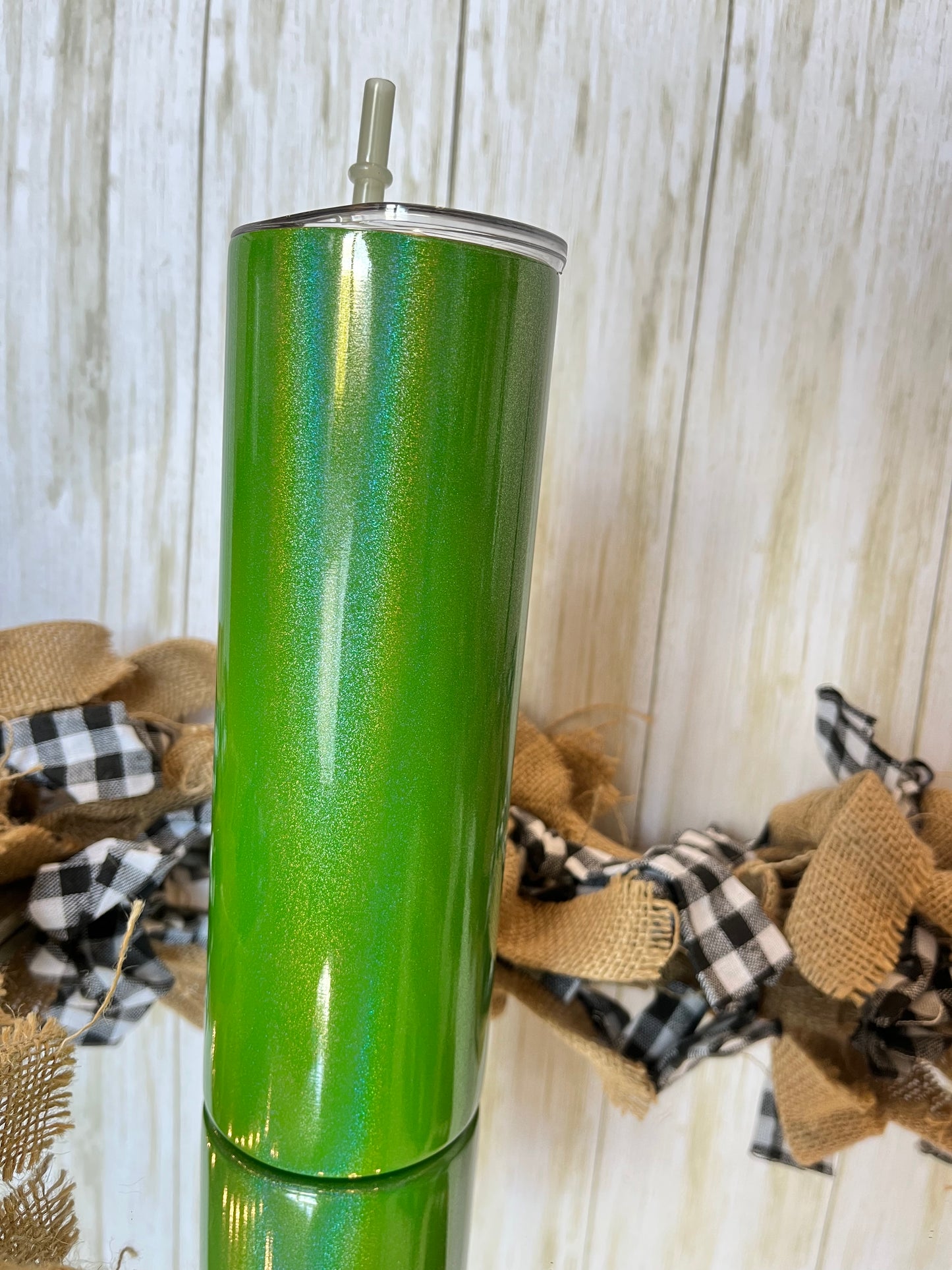 Glitter Skinny Tumbler with Straw