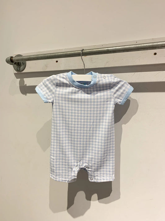 James Romper- Light Blue Gingham