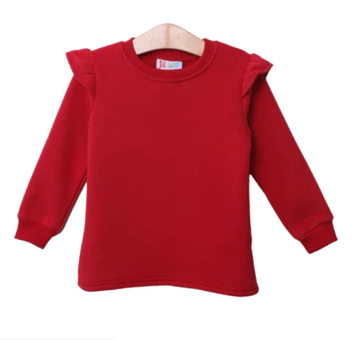 Red Ruffle Sweatshirt