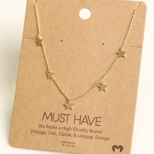 Multi Mini Star Charm Necklace